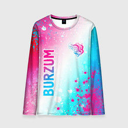 Лонгслив мужской Burzum neon gradient style вертикально, цвет: 3D-принт