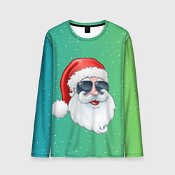 Лонгслив мужской Дед Мороз в очках, цвет: 3D-принт