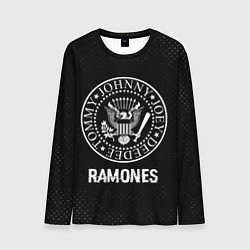 Лонгслив мужской Ramones glitch на темном фоне, цвет: 3D-принт