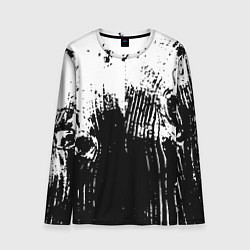 Лонгслив мужской Черно-белая абстракция гранж, цвет: 3D-принт
