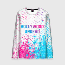 Мужской лонгслив Hollywood Undead neon gradient style посередине