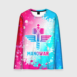Мужской лонгслив Manowar neon gradient style