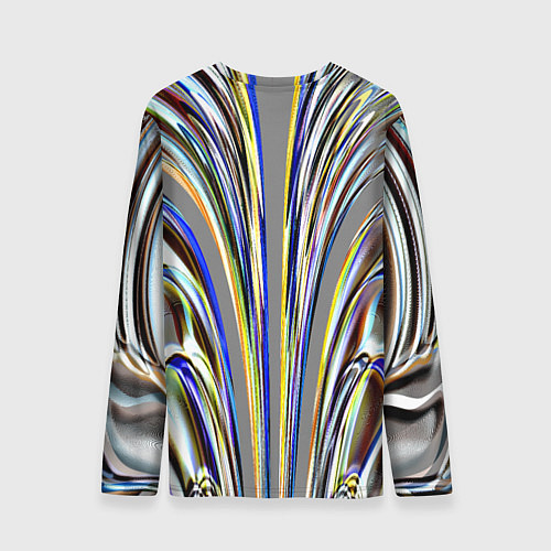 Мужской лонгслив Струйчатый перламутровый узор / 3D-принт – фото 2