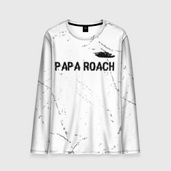 Мужской лонгслив Papa Roach glitch на светлом фоне посередине