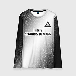 Лонгслив мужской Thirty Seconds to Mars glitch на светлом фоне посе, цвет: 3D-принт