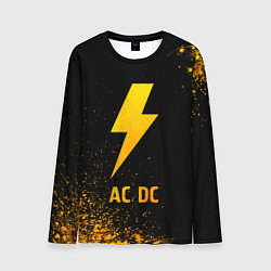 Лонгслив мужской AC DC - gold gradient, цвет: 3D-принт