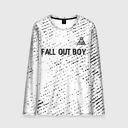 Мужской лонгслив Fall Out Boy glitch на светлом фоне посередине