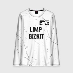 Мужской лонгслив Limp Bizkit glitch на светлом фоне посередине