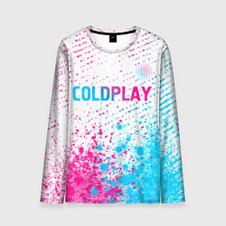 Мужской лонгслив Coldplay neon gradient style посередине