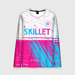 Мужской лонгслив Skillet neon gradient style посередине