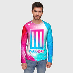 Лонгслив мужской Paramore neon gradient style, цвет: 3D-принт — фото 2