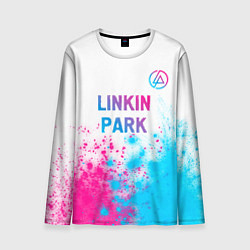 Мужской лонгслив Linkin Park neon gradient style посередине