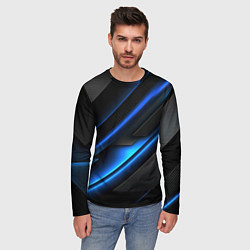 Лонгслив мужской Разрыв реальности синего, цвет: 3D-принт — фото 2
