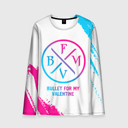 Мужской лонгслив Bullet For My Valentine neon gradient style