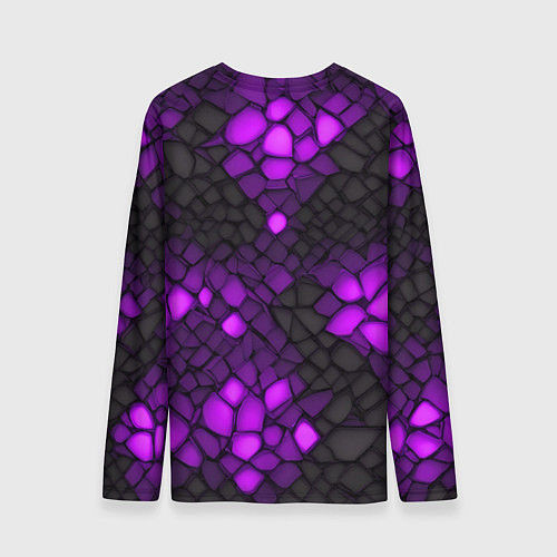Мужской лонгслив Фиолетовый трескающийся камень / 3D-принт – фото 2