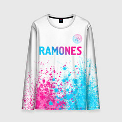 Мужской лонгслив Ramones neon gradient style посередине