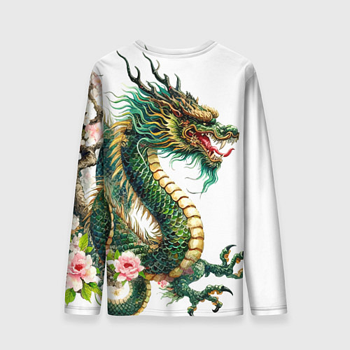 Мужской лонгслив Японский дракон - ирезуми искусство / 3D-принт – фото 2