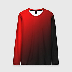 Лонгслив мужской Градиент красно-чёрный диагональ, цвет: 3D-принт