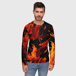 Лонгслив мужской Пламя в темноте, цвет: 3D-принт — фото 2