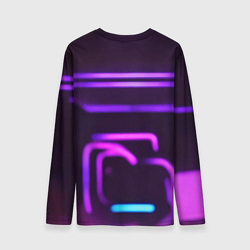 Мужской лонгслив Неоновый футуристичный гонщик / 3D-принт – фото 2