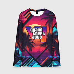 Мужской лонгслив GTA 6 аbstract logo