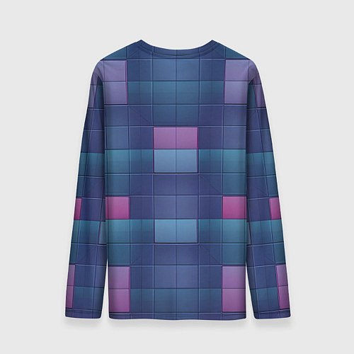 Мужской лонгслив Фиолетовые квадраты / 3D-принт – фото 2