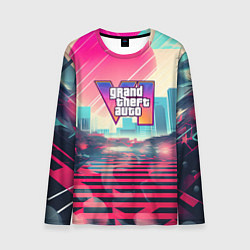 Лонгслив мужской GTA 6 retro abstract, цвет: 3D-принт