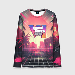 Мужской лонгслив GTA 6 retro abstract logo