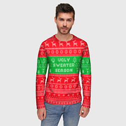 Лонгслив мужской Ужасный новогодний свитер, цвет: 3D-принт — фото 2