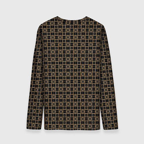Мужской лонгслив Тёмно-коричневый паттерн / 3D-принт – фото 2