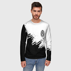 Лонгслив мужской Juventus black sport texture, цвет: 3D-принт — фото 2