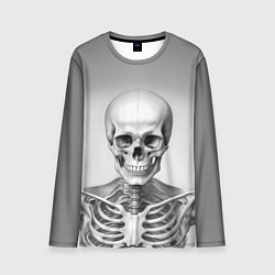 Лонгслив мужской Скелет черно белый, цвет: 3D-принт