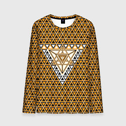 Лонгслив мужской Жёлтые и чёрные треугольники, цвет: 3D-принт