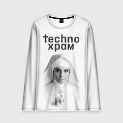 Мужской лонгслив Techno храм монашка улыбается