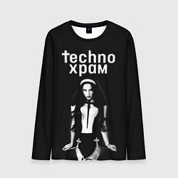 Мужской лонгслив Techno храм дерзкая монашка