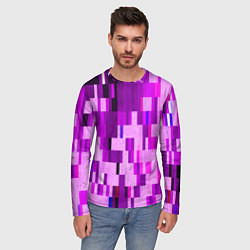Лонгслив мужской Розовый глитч, цвет: 3D-принт — фото 2