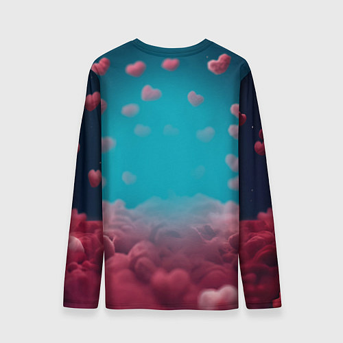 Мужской лонгслив Милый щенок в сердечках / 3D-принт – фото 2