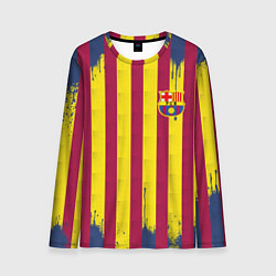 Лонгслив мужской Полосатые цвета футбольного клуба Барселона, цвет: 3D-принт