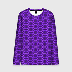 Лонгслив мужской Энергетический щит - фиолетовый, цвет: 3D-принт