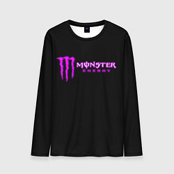 Мужской лонгслив Monster energy фиолетовый логотип