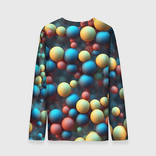 Мужской лонгслив Разноцветные шарики молекул / 3D-принт – фото 2