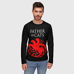Лонгслив мужской Отец котов - герб, цвет: 3D-принт — фото 2