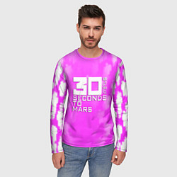 Лонгслив мужской 30 seconds to mars pink, цвет: 3D-принт — фото 2