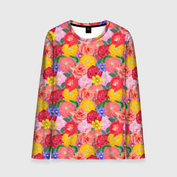 Мужской лонгслив Летний цветочный фон