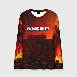 Лонгслив мужской Minecraft огненные кубы, цвет: 3D-принт