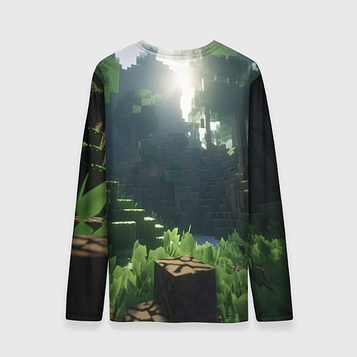 Мужской лонгслив Minecraft logo world / 3D-принт – фото 2