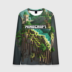 Мужской лонгслив Minecraft logo летняя карта