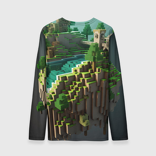 Мужской лонгслив Minecraft logo летняя карта / 3D-принт – фото 2