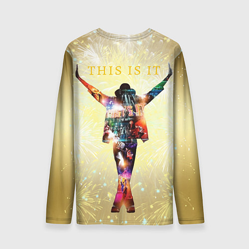 Мужской лонгслив Michael Jackson THIS IS IT - с салютами на золотом / 3D-принт – фото 2
