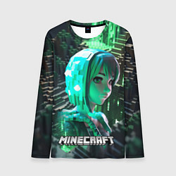 Лонгслив мужской Minecraft персонаж на острове, цвет: 3D-принт